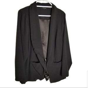 Torrid 2 Blazer Jacket Women’s 2X Open Front Black Lined Pockets